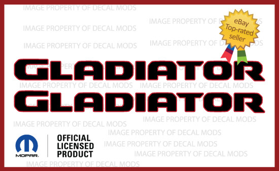 2019 - 2025 Jeep GLADIATOR Hood Graphics Vinyl Decals Sticker JT Black Red FJ3G0