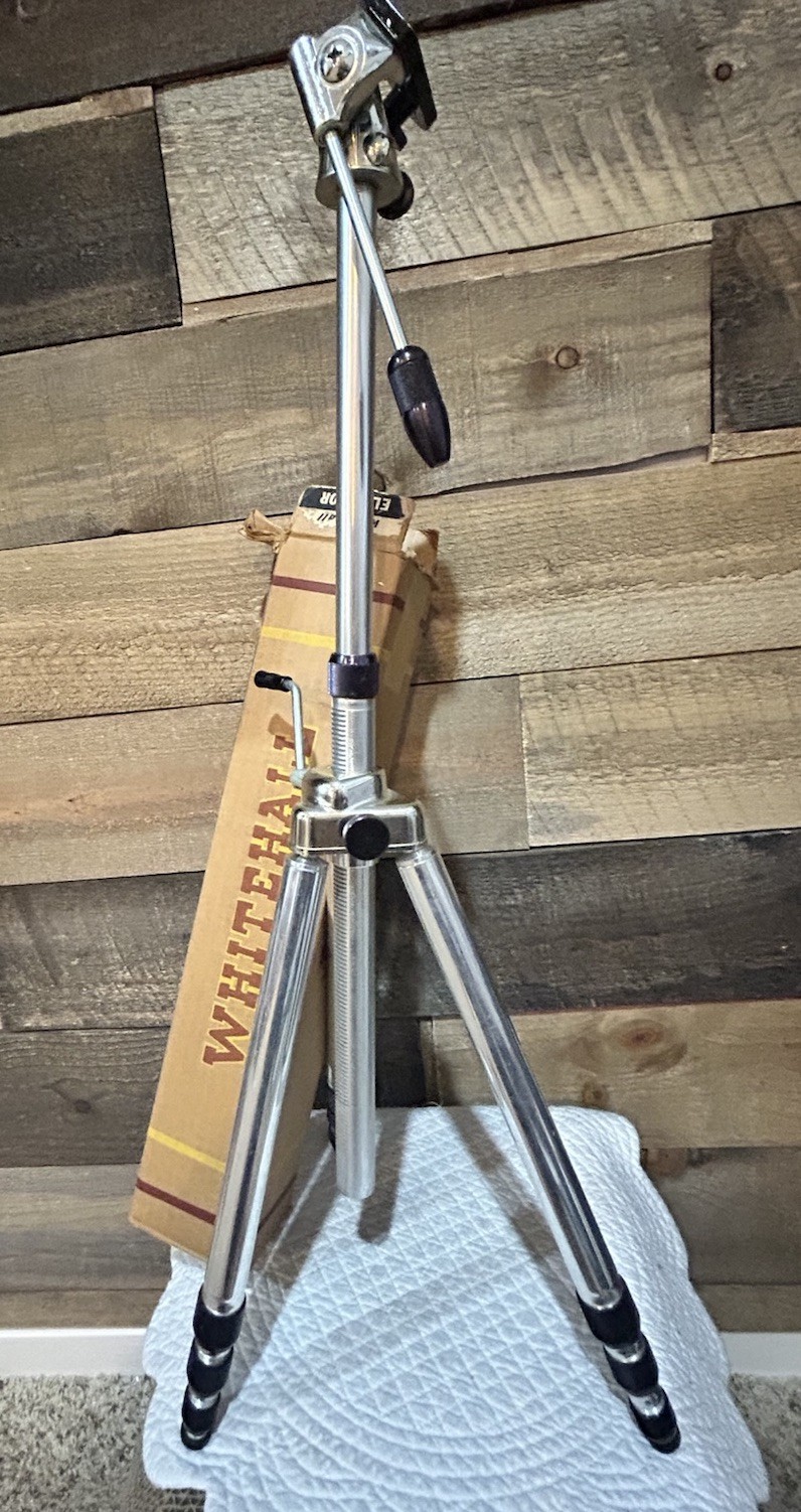 Vintage Whitehall Elevator Travelite Camera Tripod w/Dualok Mount Original Box