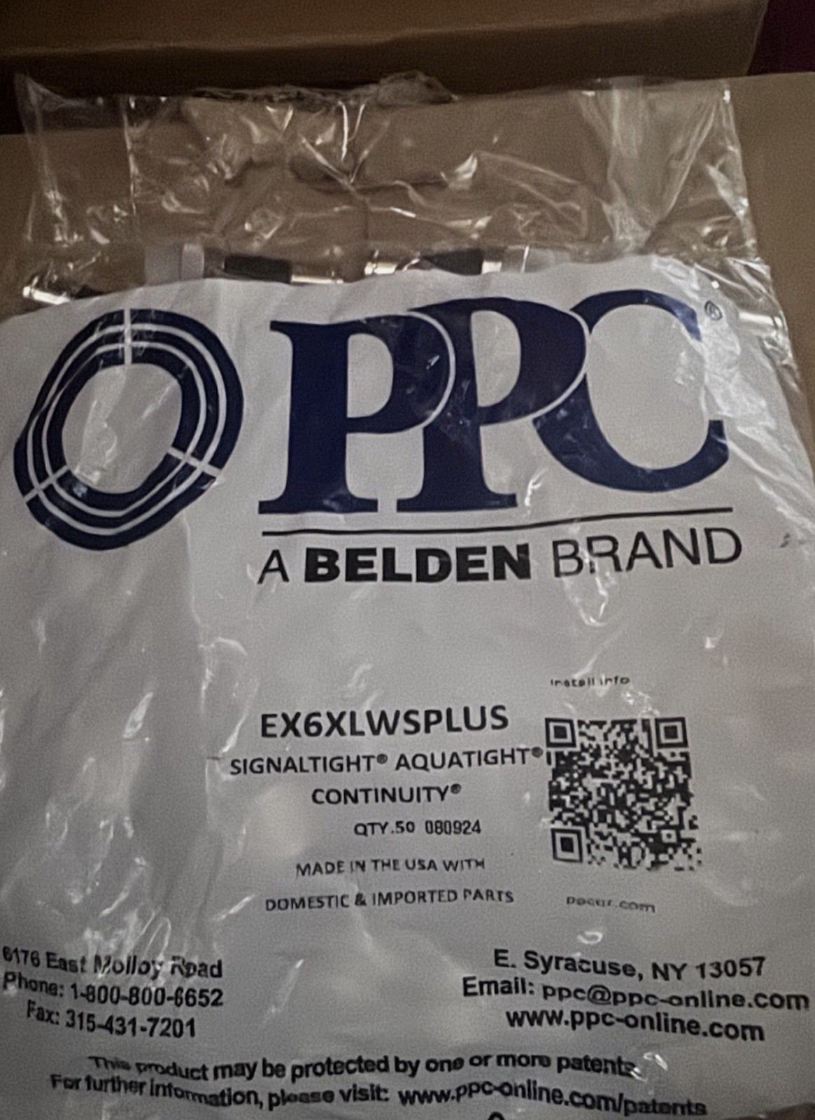 1500 PPCwsEX6XL Plus Coax RG6 F Compression Connectors Belden