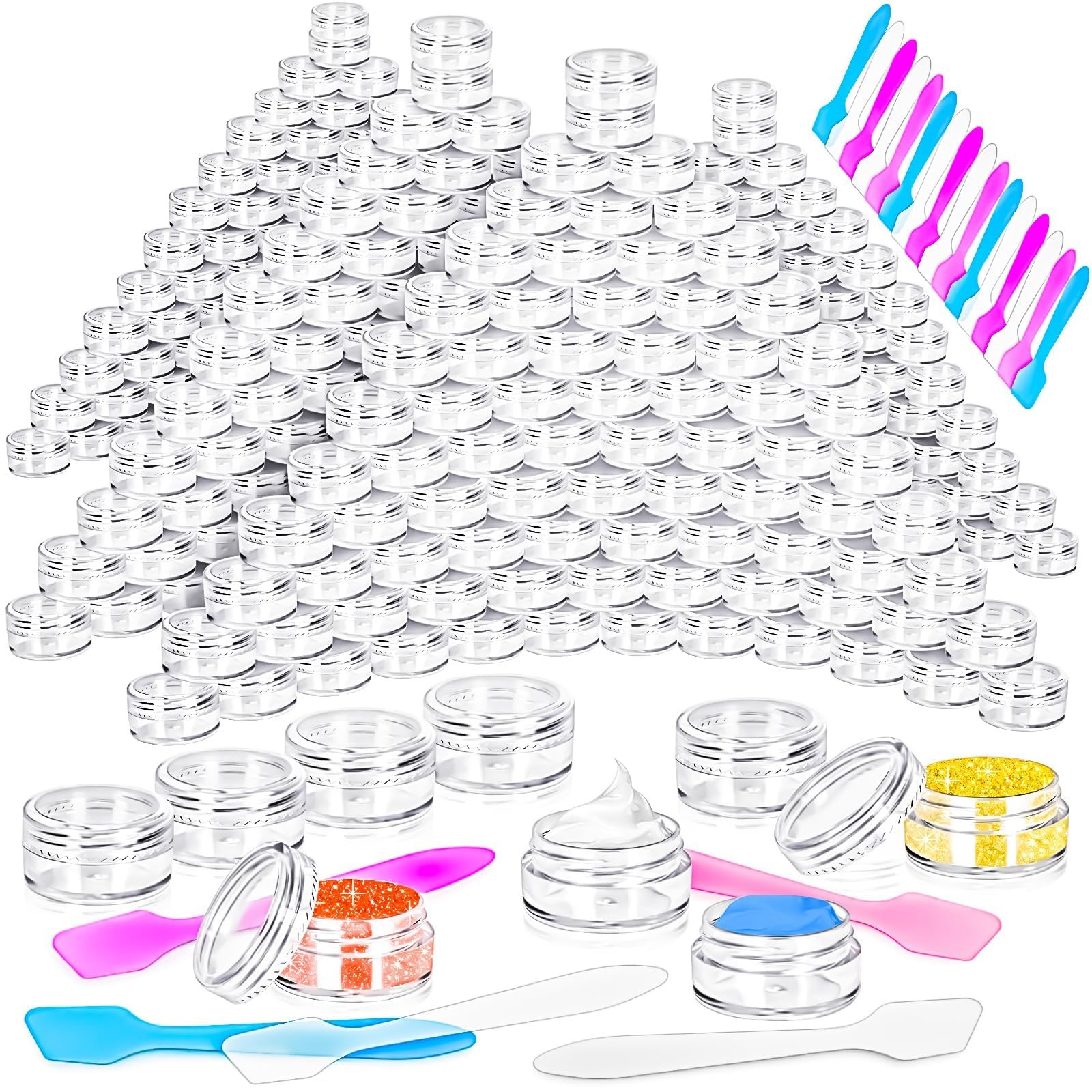 5g Plastic Containers with Clear Lids Sample Containers Round Cosmetic Jars