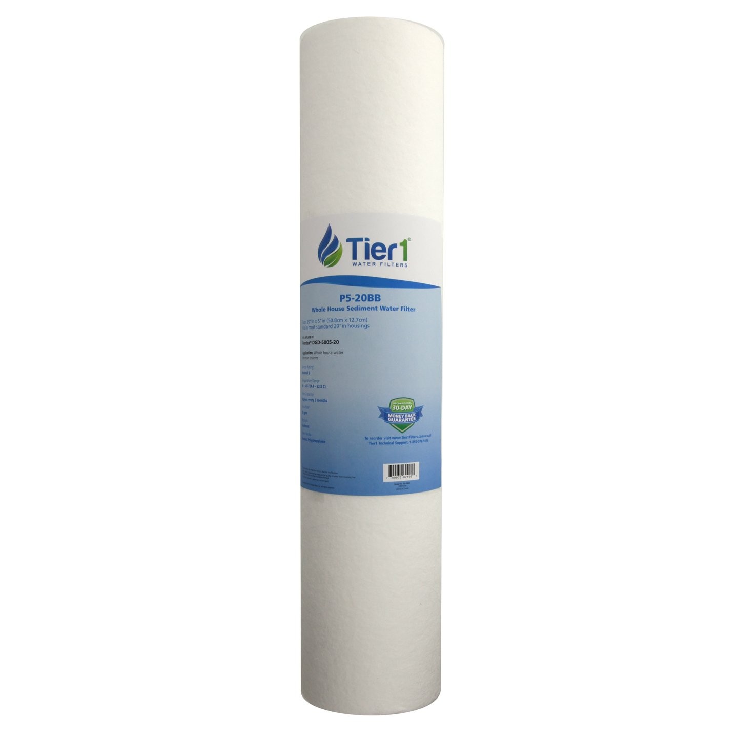 20 x 4.5 Inch 5 Micron DGD-5005-20 Spun Wound Polypropylene Sediment Water Filt