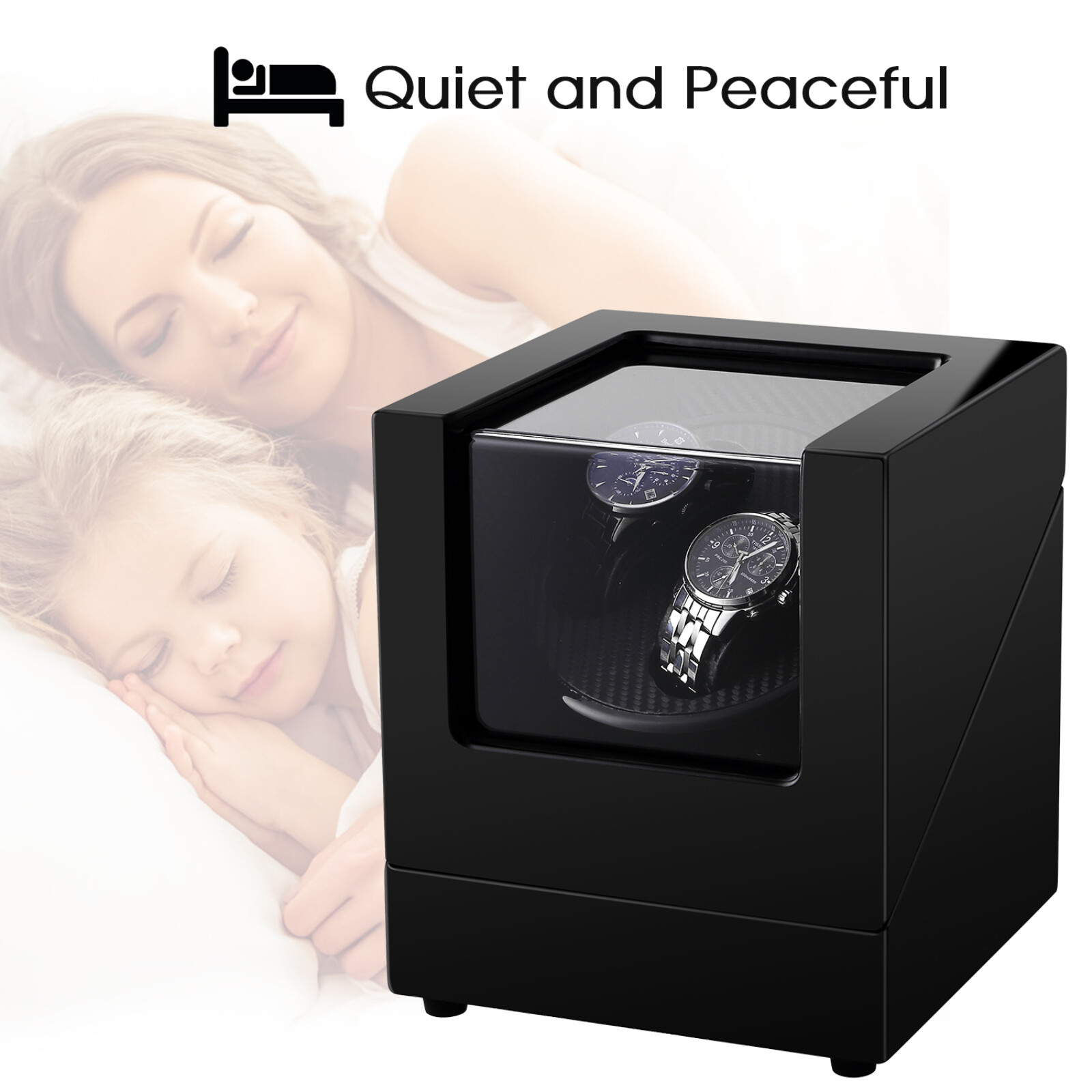 UTEN Automatic Rotation Watch Winder Storage Display Case w/ Speed Regulation