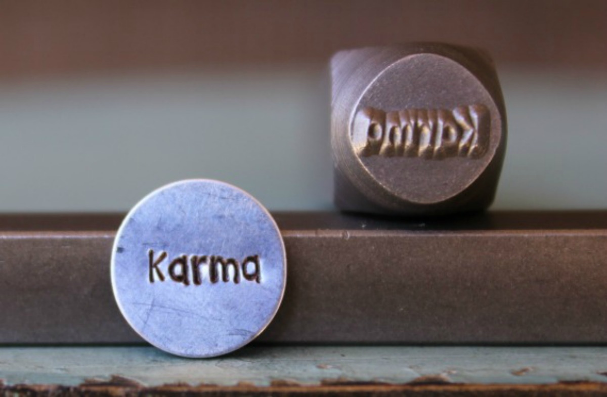 SUPPLY GUY 8mm "Karma" Word Metal Punch Design Stamp SGCH-94