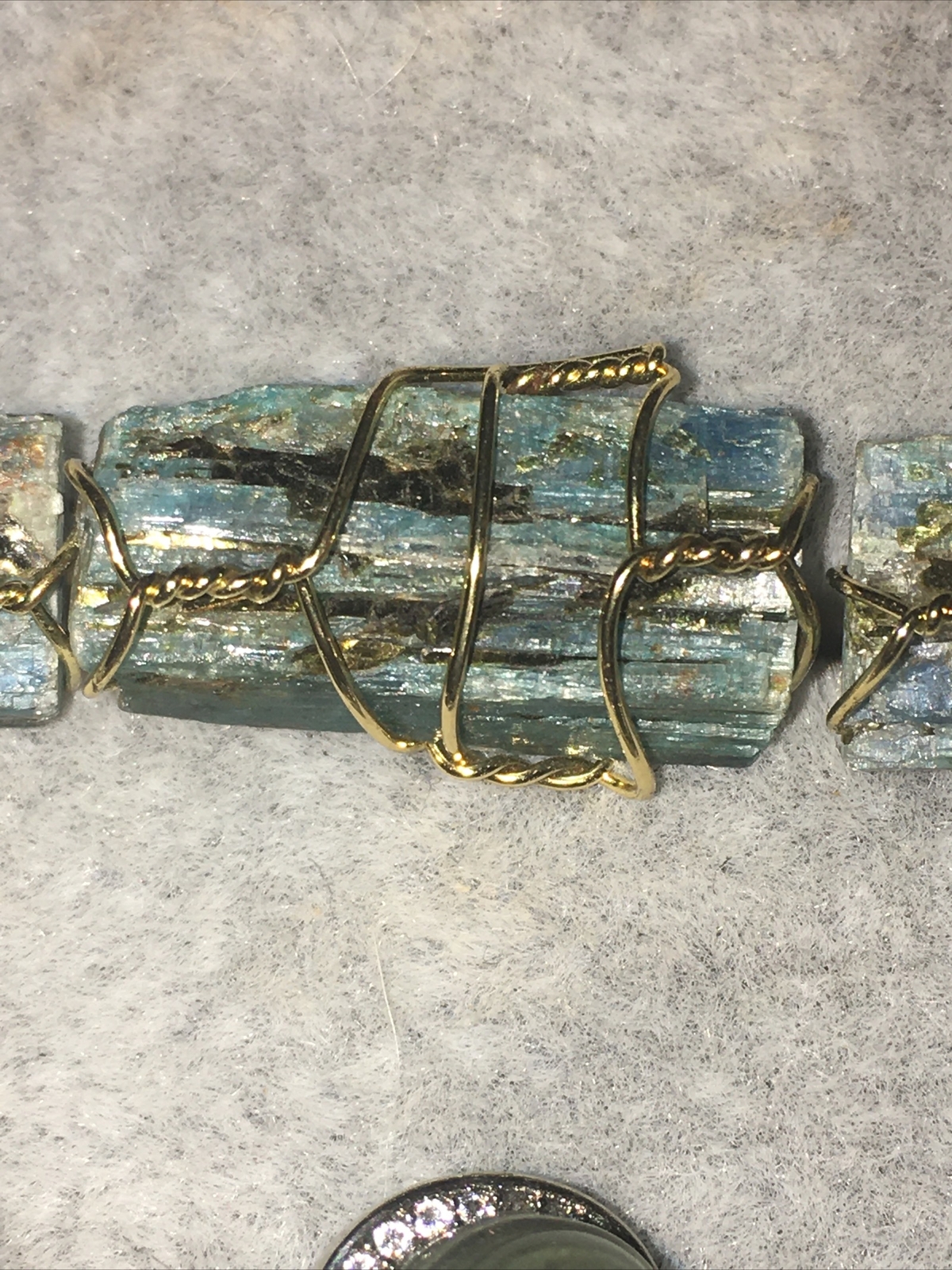 apatite raw stone wire wrapped ring adjustable to size 6,7 &8