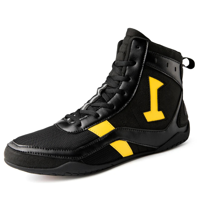 =Professional Boxing Train Shoes Men's Wrestling Outdoor High Top Fighting Shoes