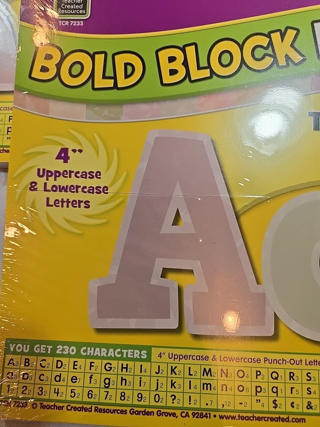 3 Pack Teacher Created Resources - 4" Bold Block Letters In Terrazzo Tones