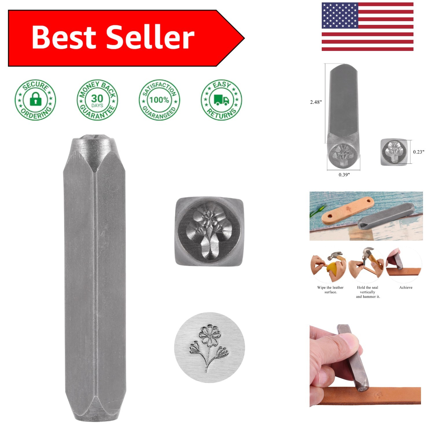 6mm Flower Pattern Metal Stamping Tool - Ideal for Jewelry, Leather, and More