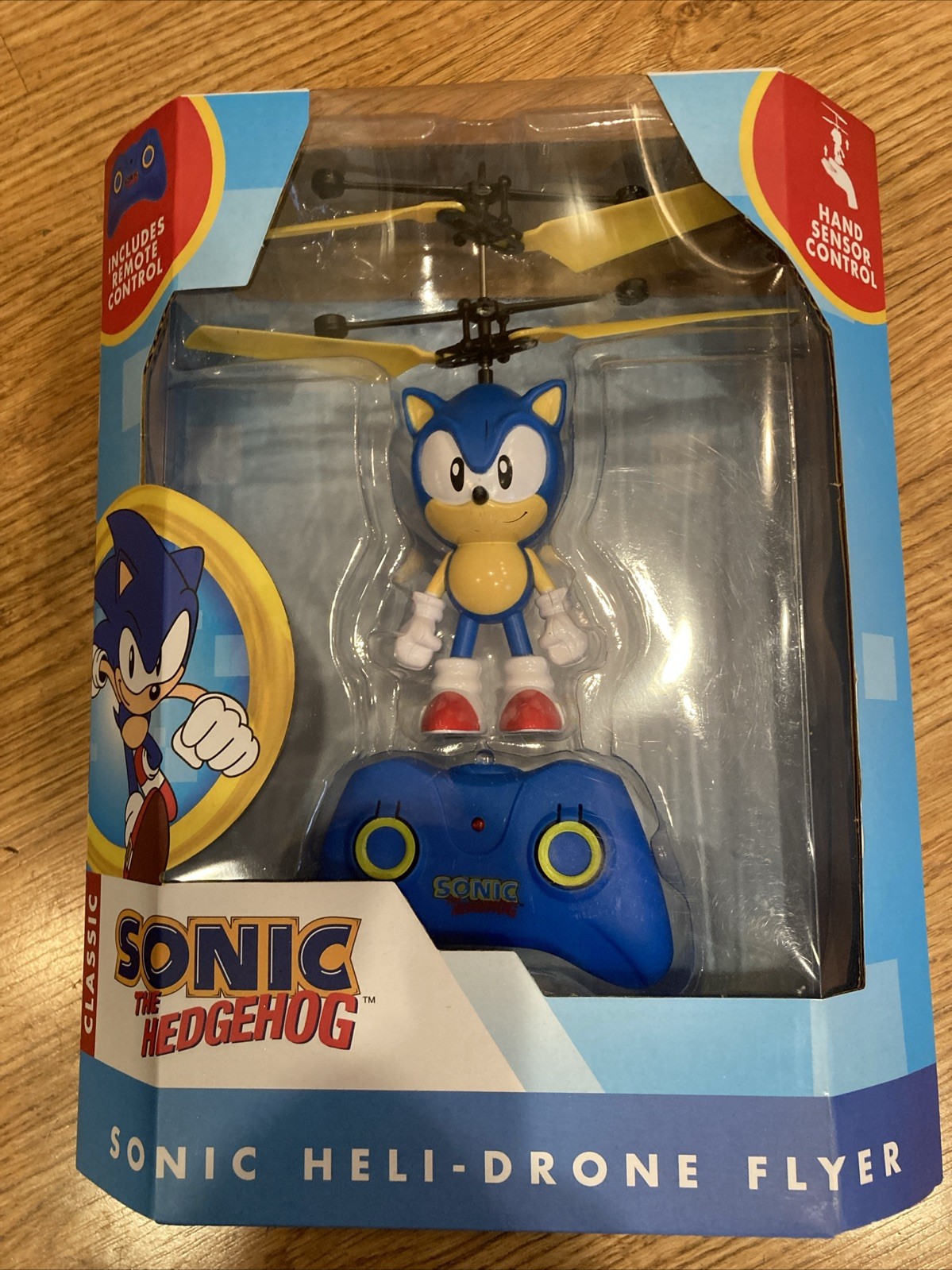Classic Sonic Hedgehog Hand Sensor Control HELI-DRONE FLYER & Remote Control