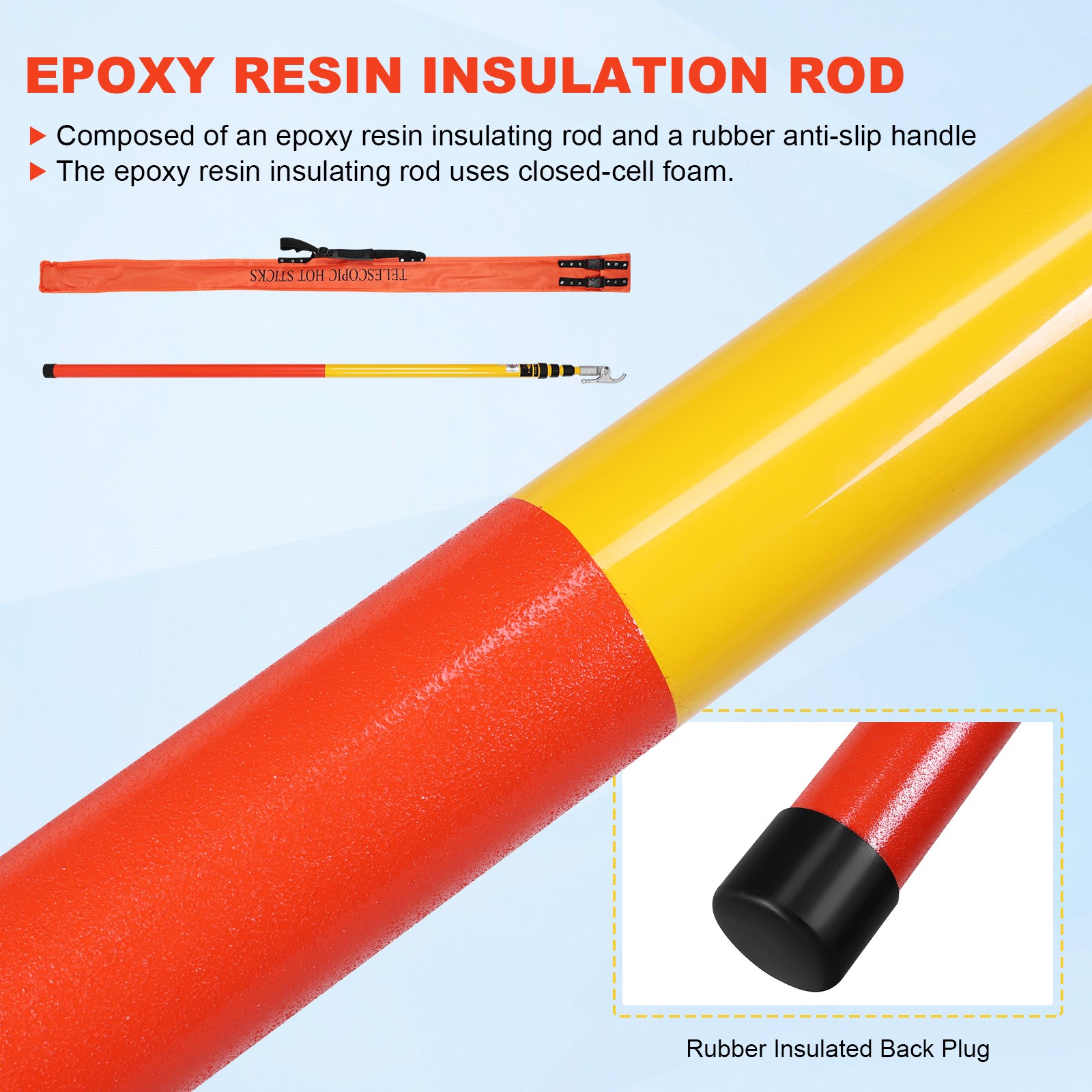 220KV 6m 4 Sections Telescopic Operation Pull Rod Insulated Operation Rod