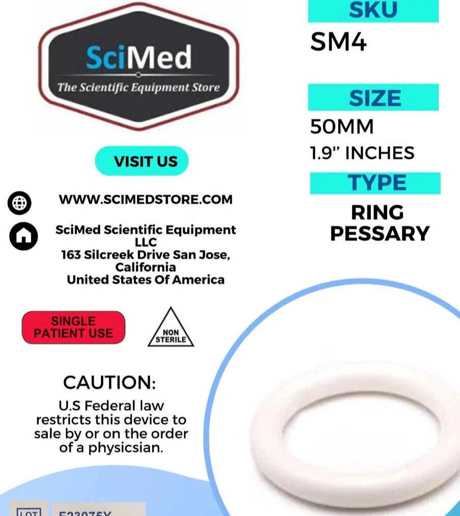 Size 8 Vaginal Pessary RING Silicone Prolapse Pelvic Support FDA APPROVED
