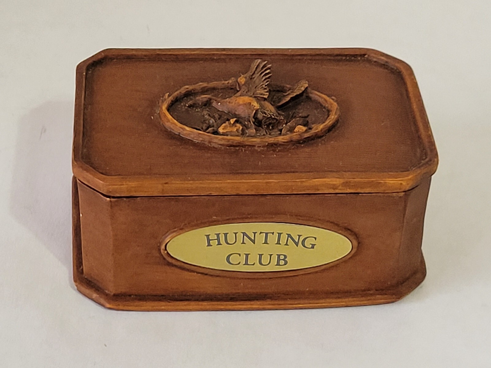 Wang's Resin Hunting Club Mallard Brown Trinket Box - NWT