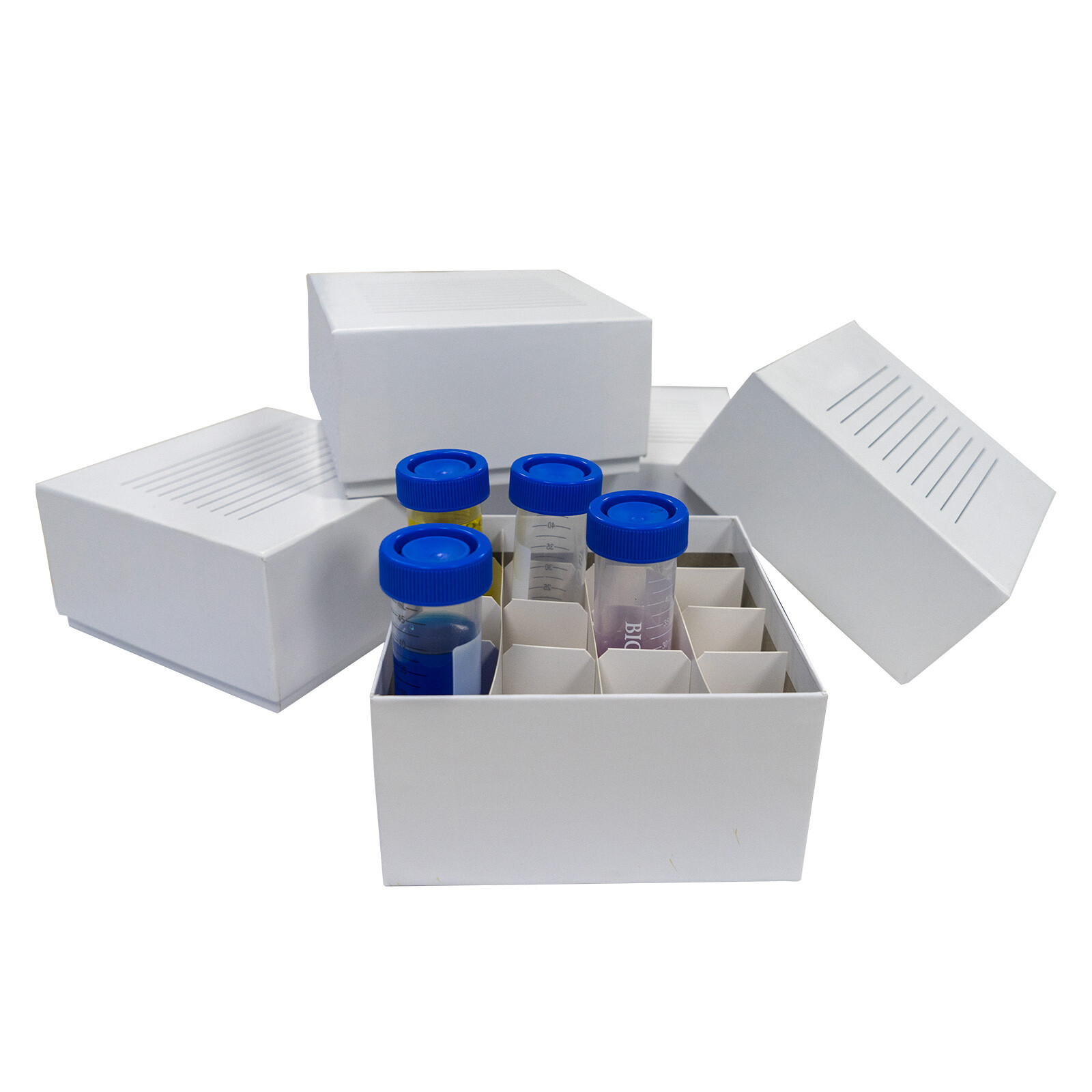 20Pcs 16-Well Cardboard Freezer Boxes, White