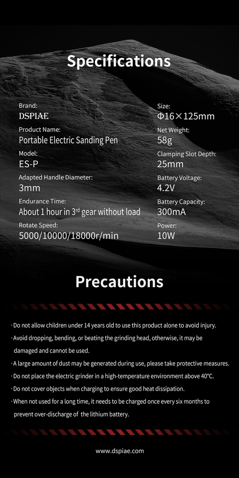 DSPIAE: Portable Electric Rotary Tool Set - [Option Kit 2] - ES-P
