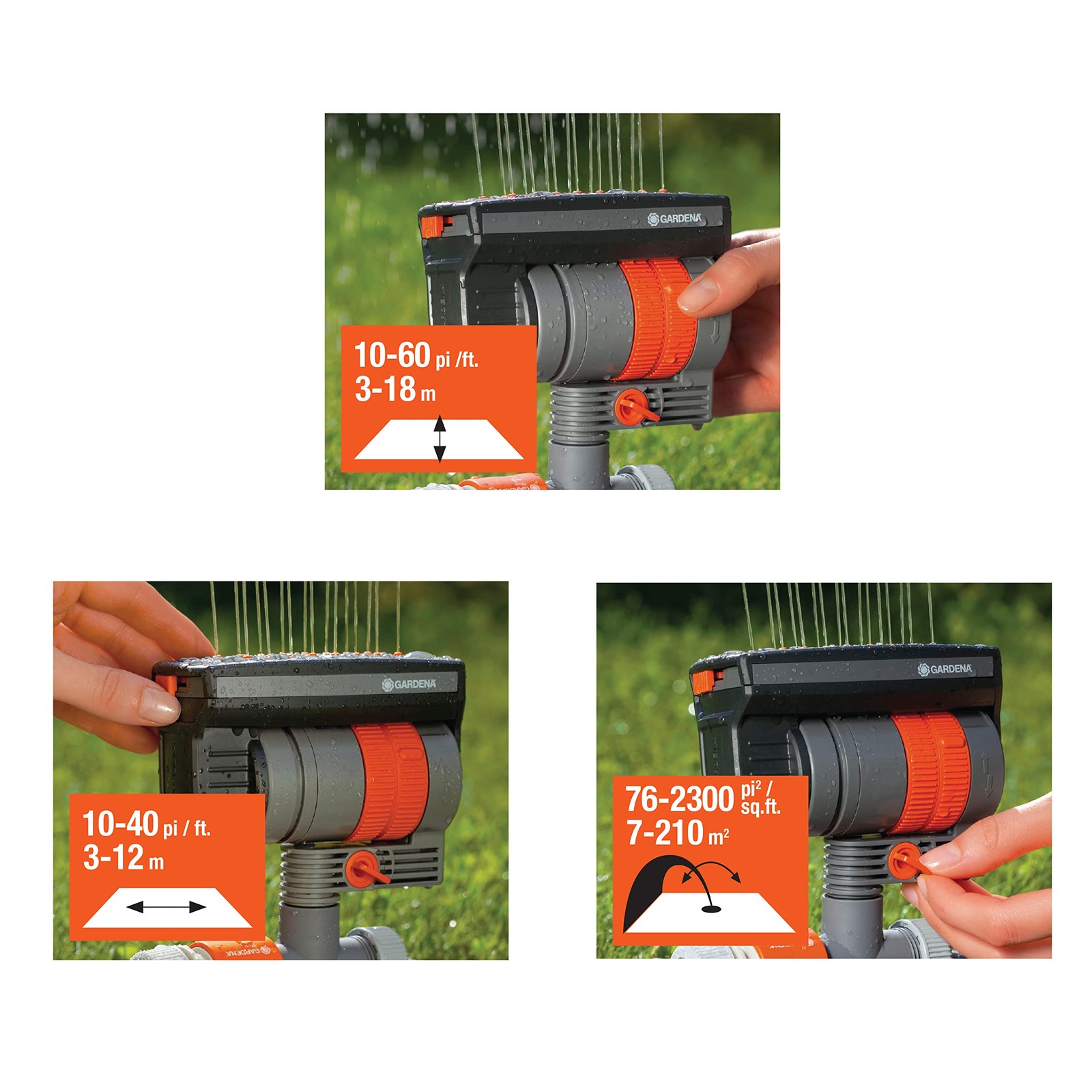 Gardena (69-84BZMX) ZoomMaxx Adjustable Sprinkler with Built in Timer Weighte...