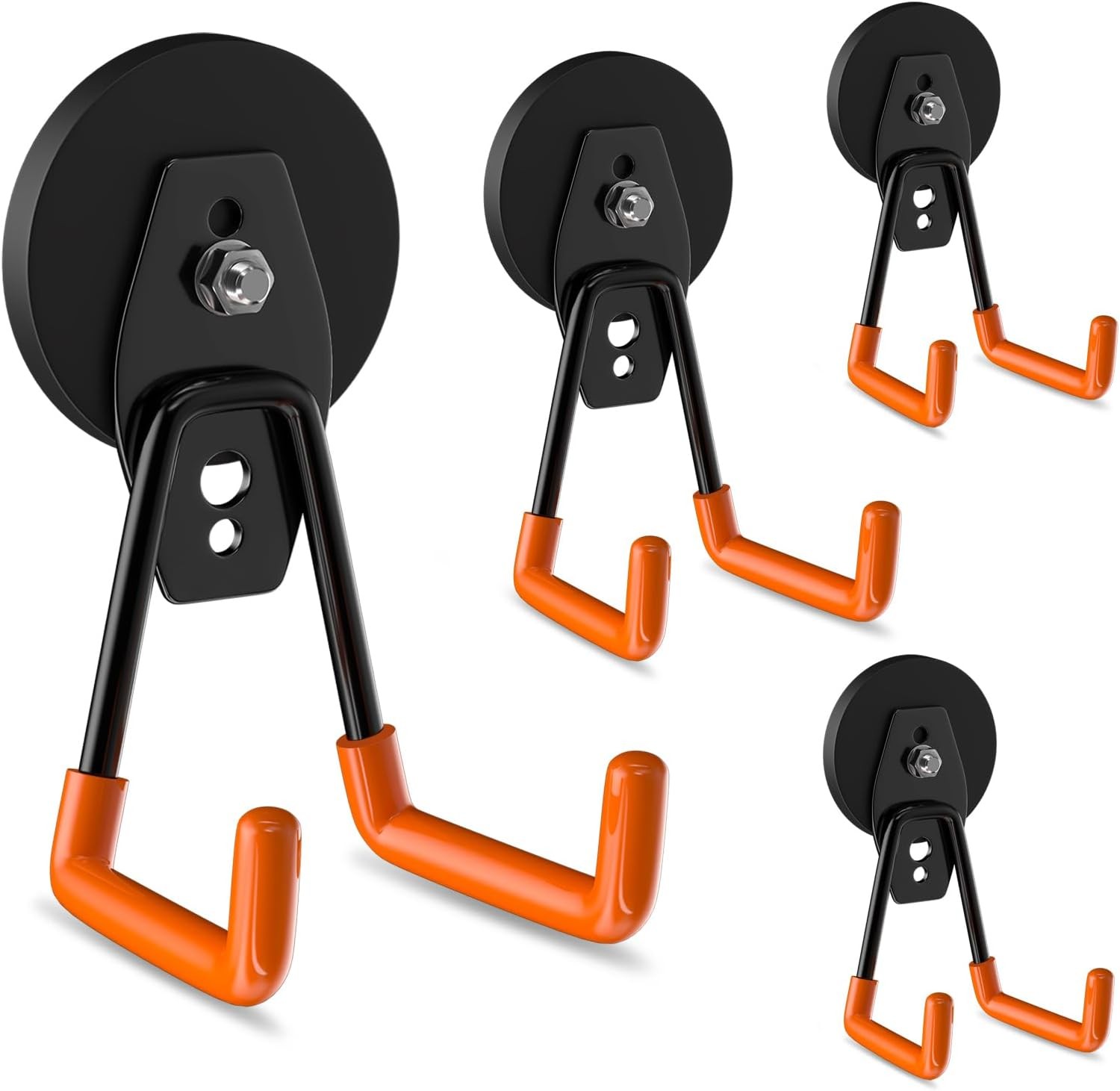 ENUODA Strong Magnetic Hooks Heavy Duty 4 Pack Magnet Garage Medium, Orange