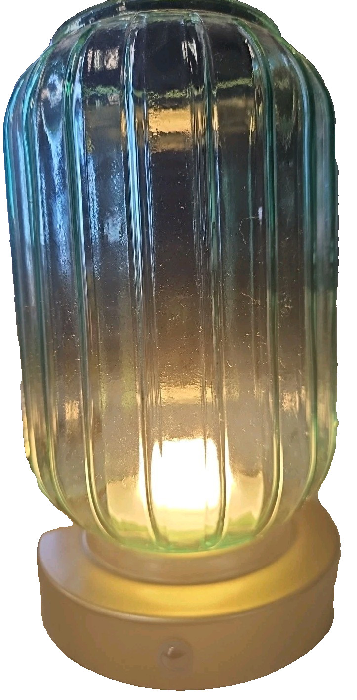 Mainstays by Becky G. & Alejandra Lucidity Lights 8.5 in Green Ribbed Glass