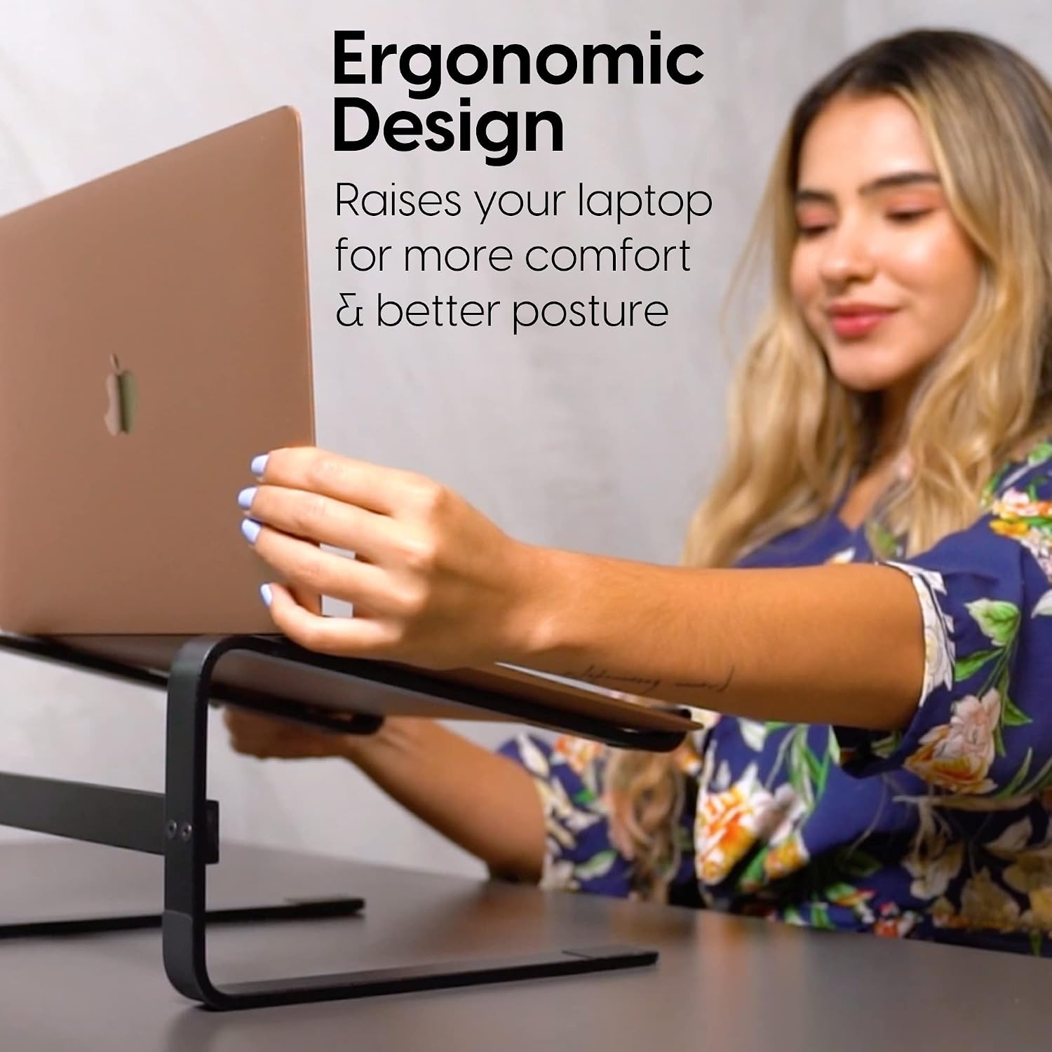 TALK WORKS Ergonomic Laptop Stand for Desk - Universal Compatibility Computer Mo
