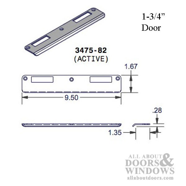 P3000 Active Latch and Deadbolt, Flat Strike Plate