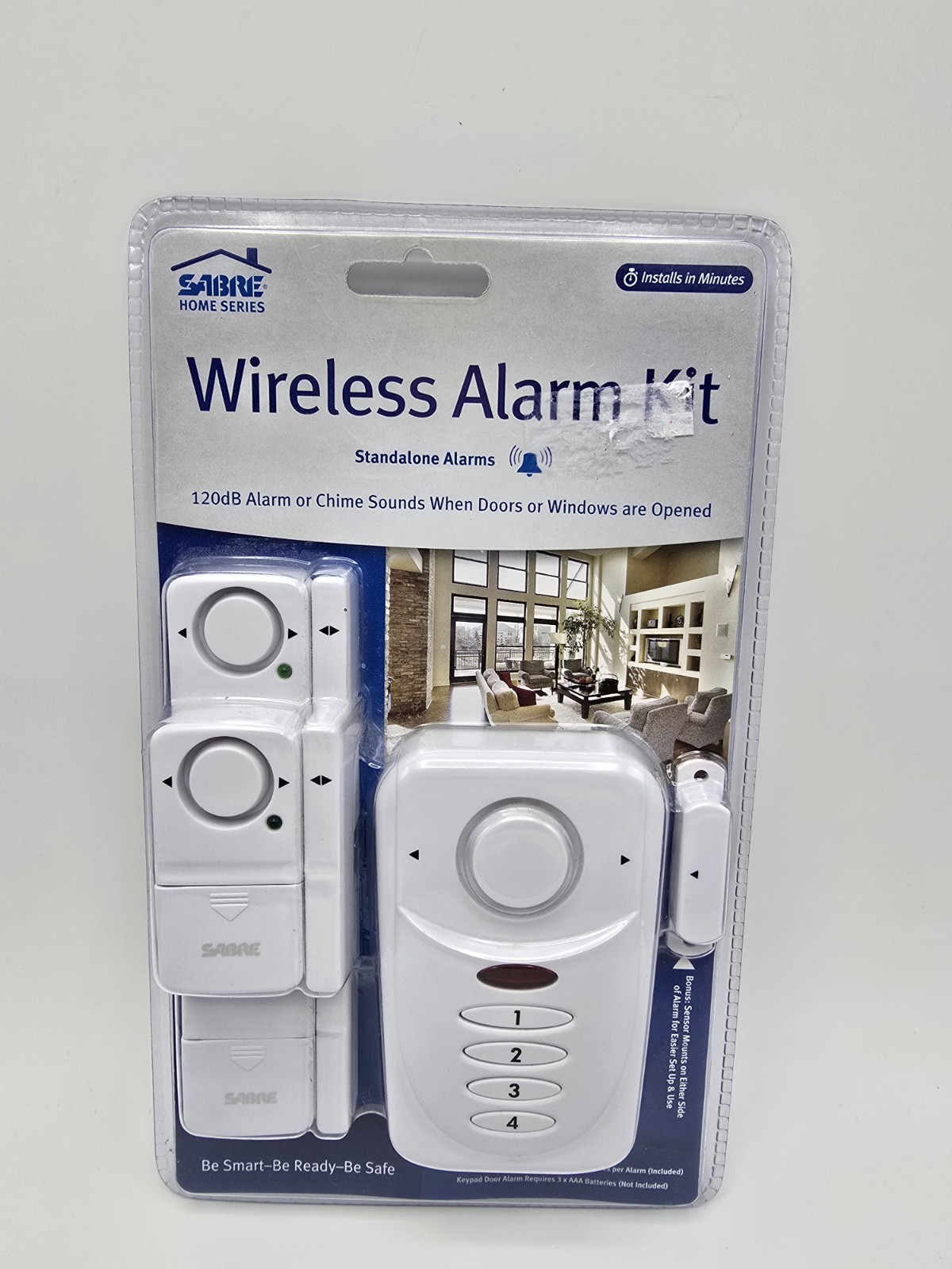 SABRE Home Wireless Alarm Kit – Loud 120 dB Siren – Easy Install 3 Pack