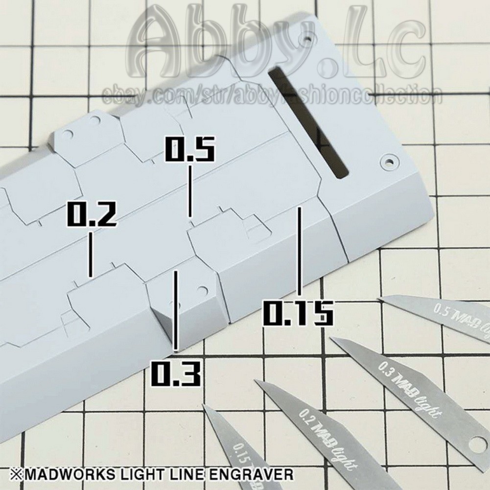 MADWORKS LIGHT Line Engraver Model Tools Scriber Craft Chisel 0.15 0.2 0.3 0.5mm