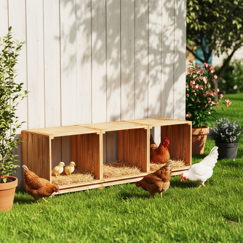 Stackable Chicken Hen Coop Hutch 3 Holes Nesting Box DIY Lay Egg Poultry Boxes