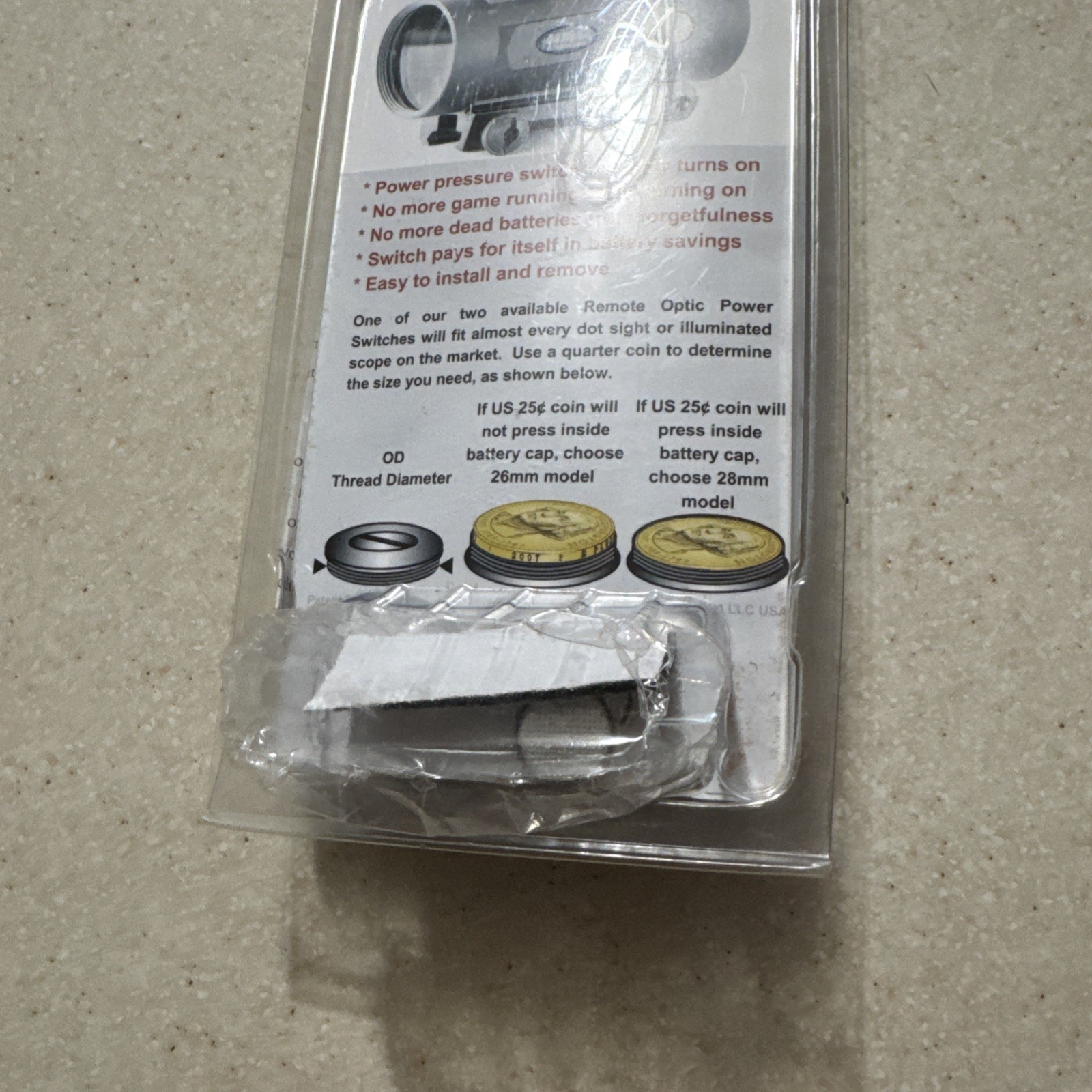 Remote Optic Power Switch Small Thread