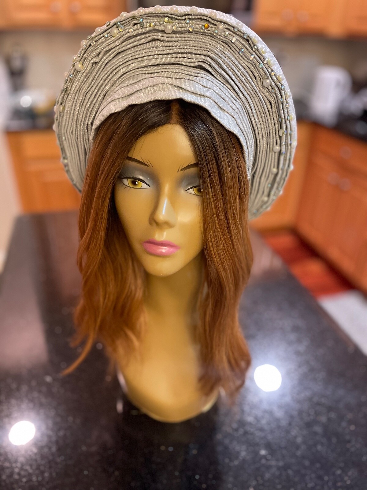 Aso Oke Auto Gele Fabric Headtie Hats Ready To Wear Scarf Turban Cap New Fashion