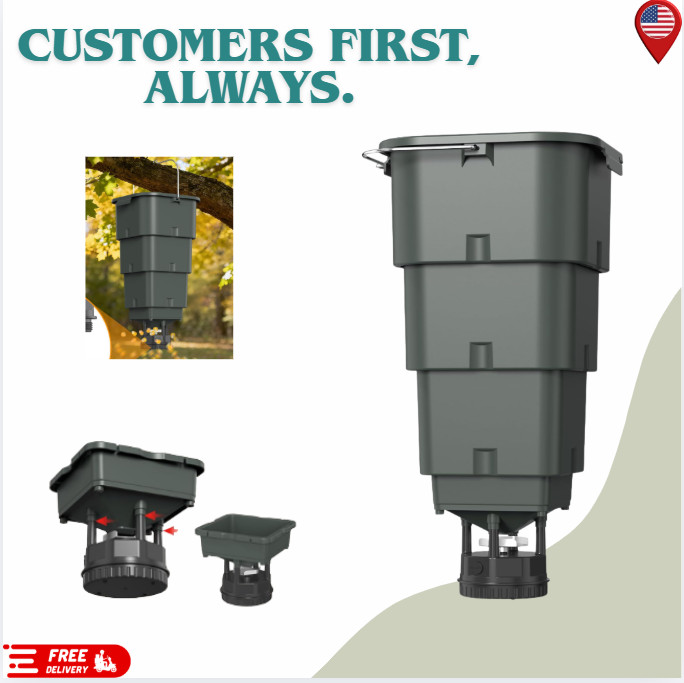 5 Gallon Hanging Deer Feeder Automatic Game Feeder w/ Digital Timer