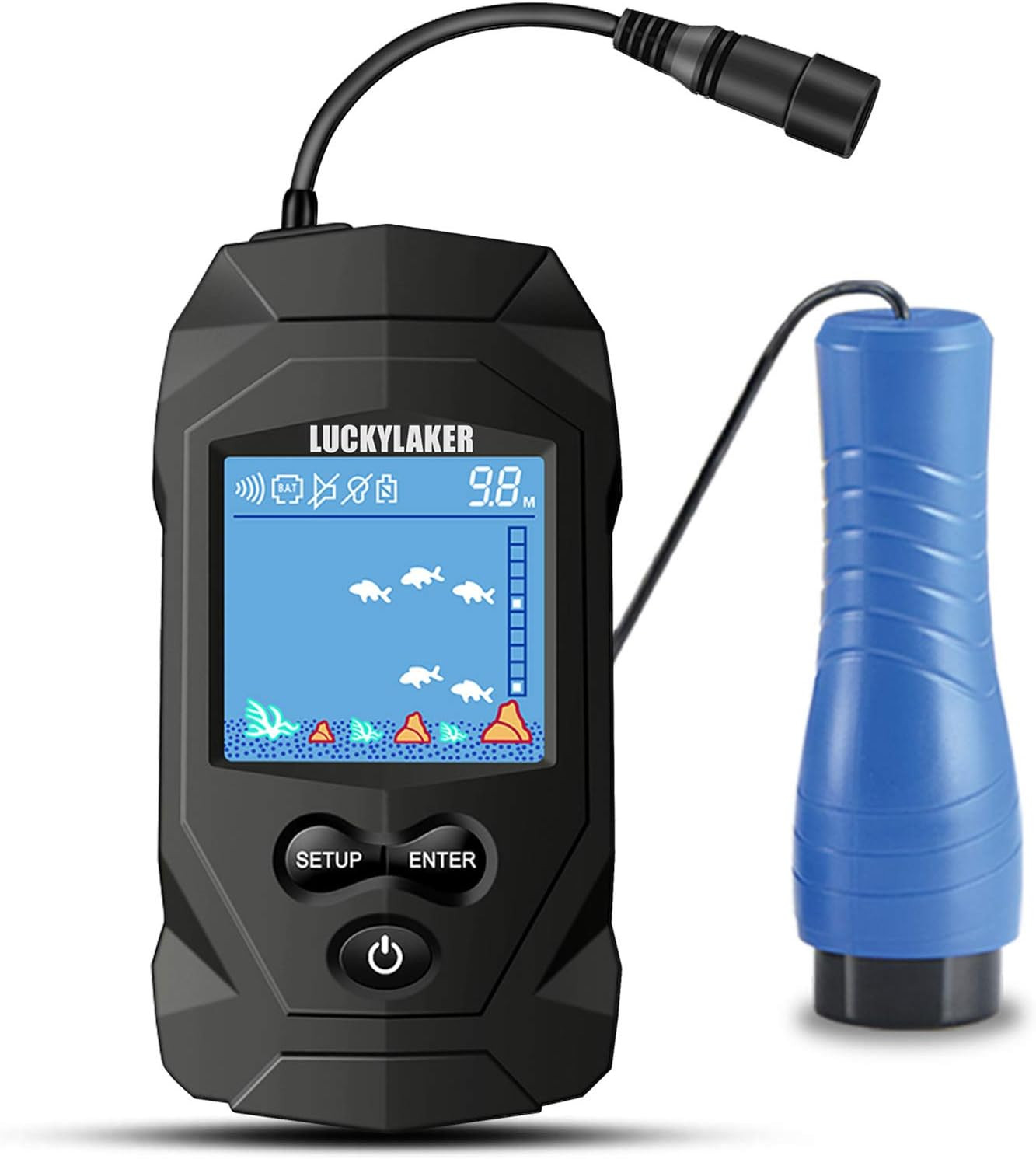 Depth Handheld Fish Finder Display Boat Ice Fishing Finder Sonar Portable Wired