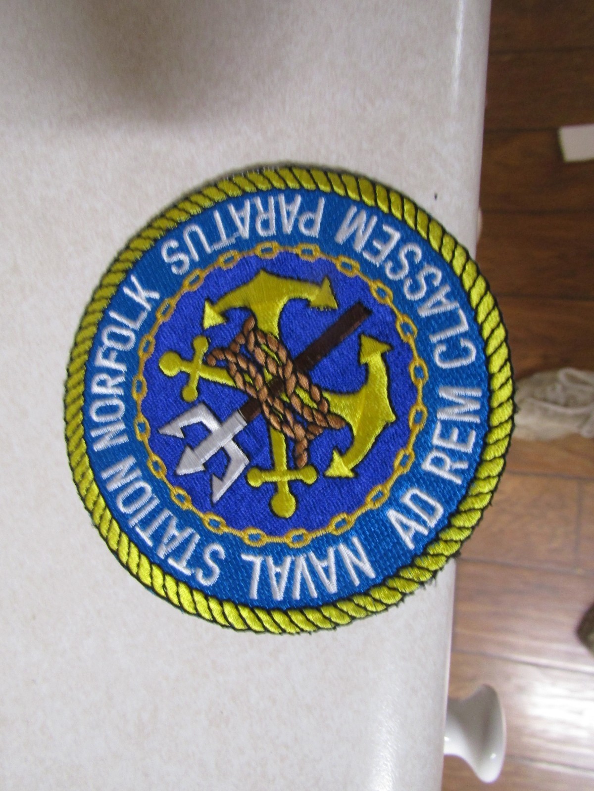 MILITARY PATCH NAVAL STATION NORFOLK AD REM CLASSEM PARATUS