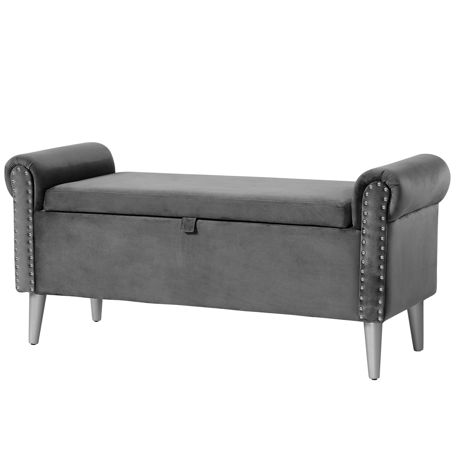 47inch Footrest Velvet Upholstered Long Storage Bench Bedroom End of Bed Ottoman