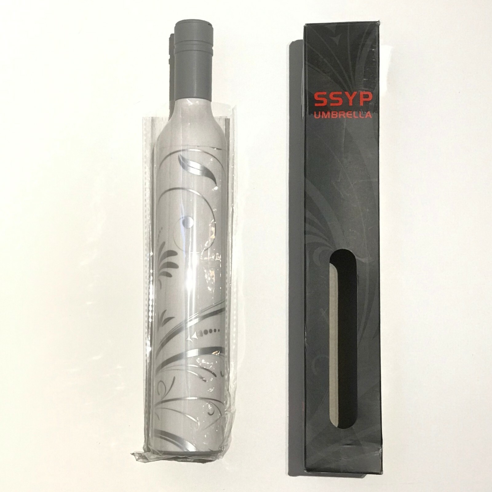 New SSYP UMBRELLA Silver Umbrella with Spiral Pattern Bottle Design Cover