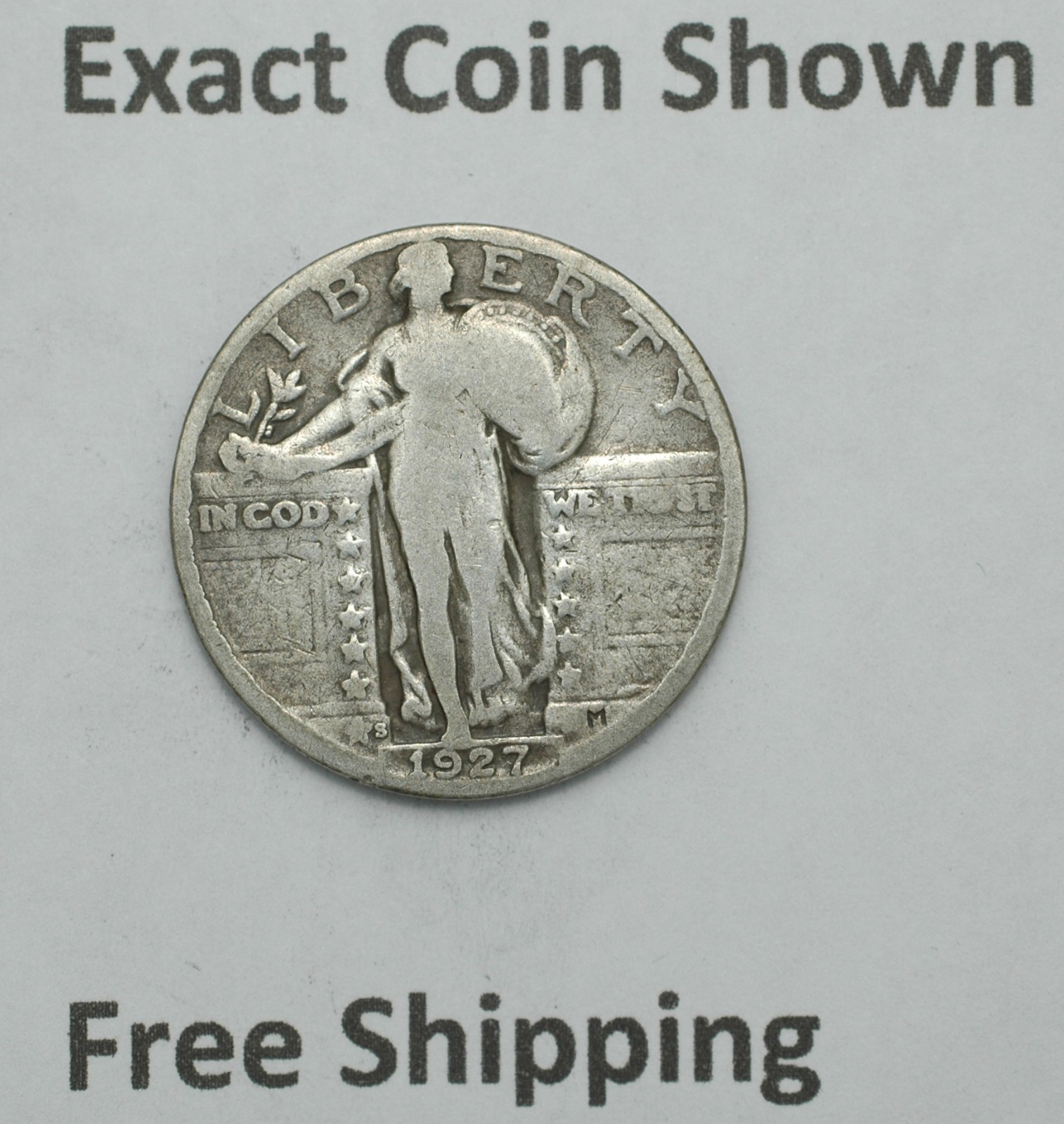 1927-S Standing Liberty Silver Quarter Scarce Semi-key  Better Date Free Shippin