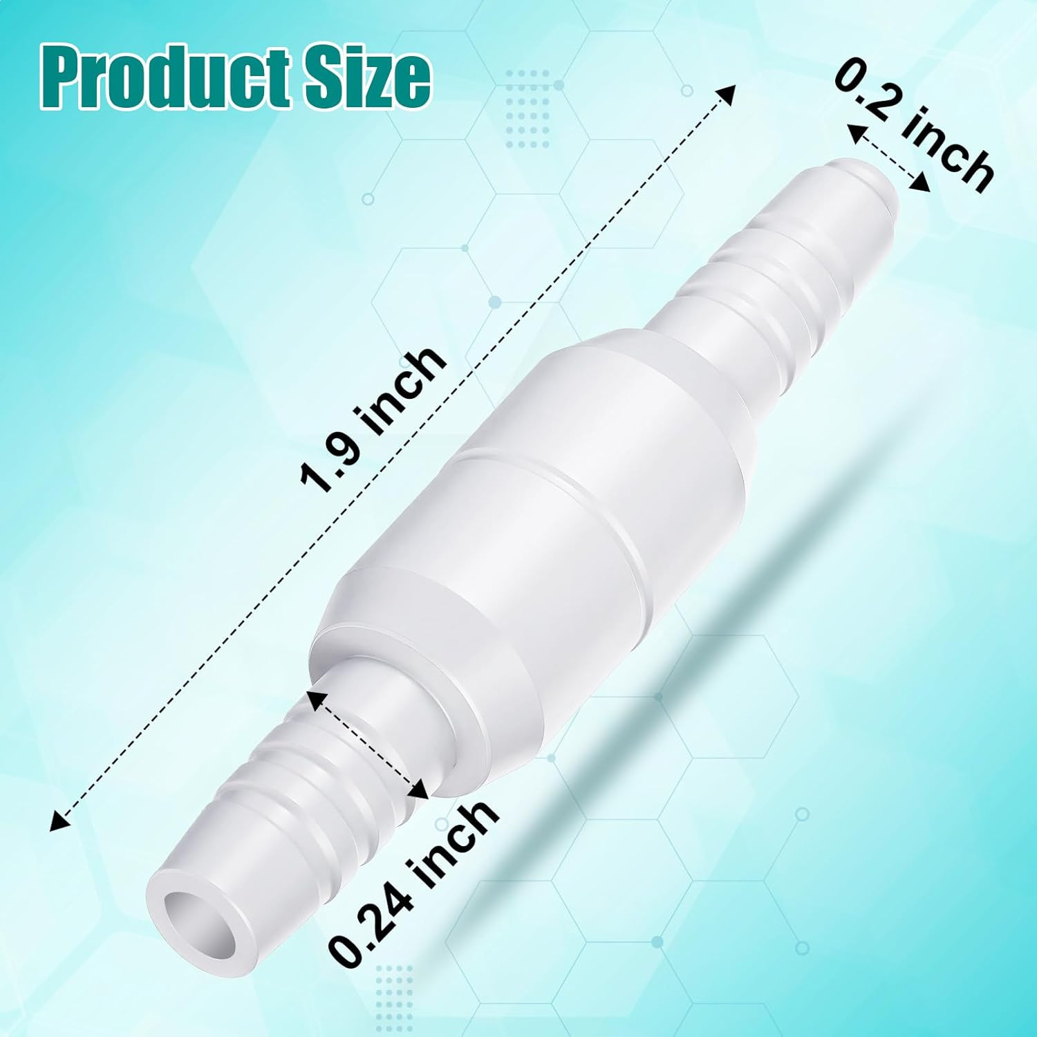 10 Pack 360° Swivel Oxygen Tubing Connectors, Rotating Hose Couplers, Leak-Proof