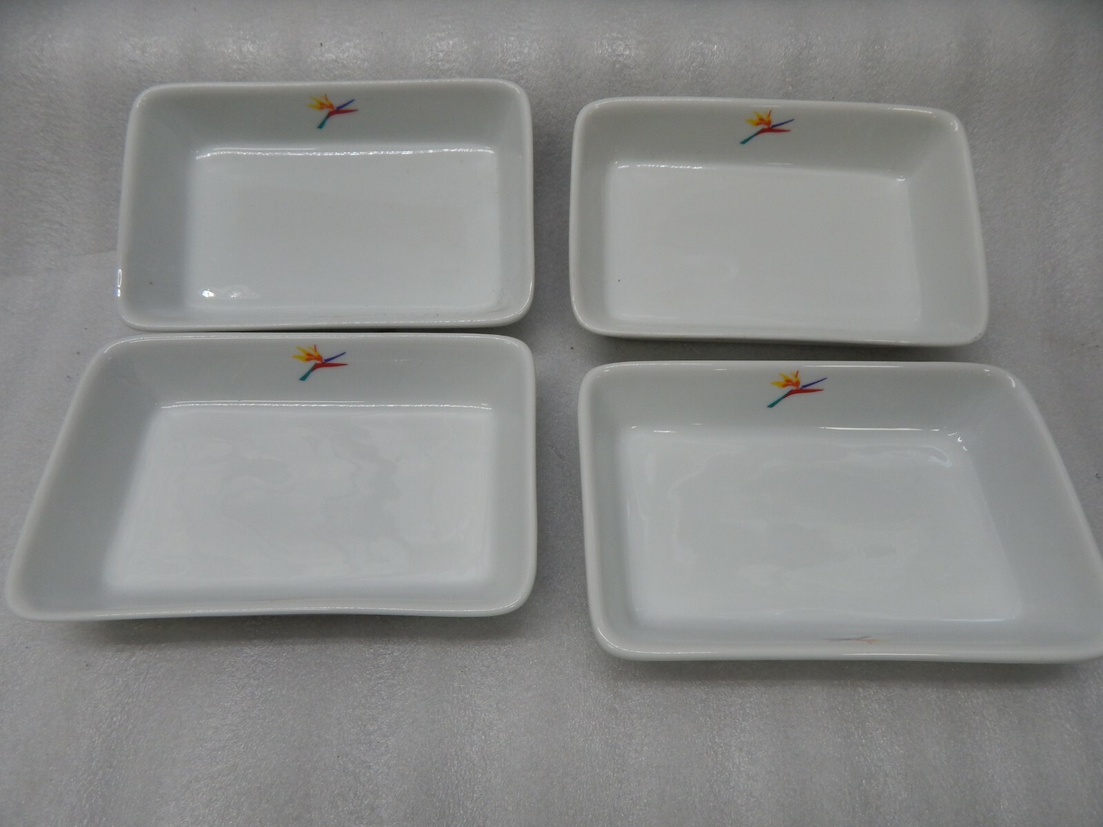 4 Pcs Collector China Aloha Airlines Serving Cooking Dish Plate 6x4 casserole
