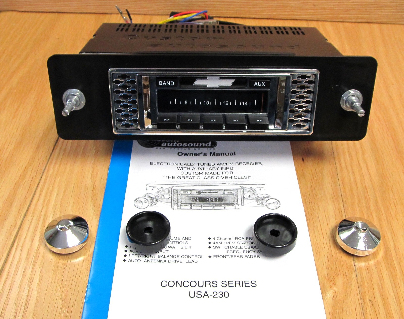 1955 CHEVY AM/FM RADIO CUSTOM AUTOSOUND USA-230 Fits in Stock Dash Opening