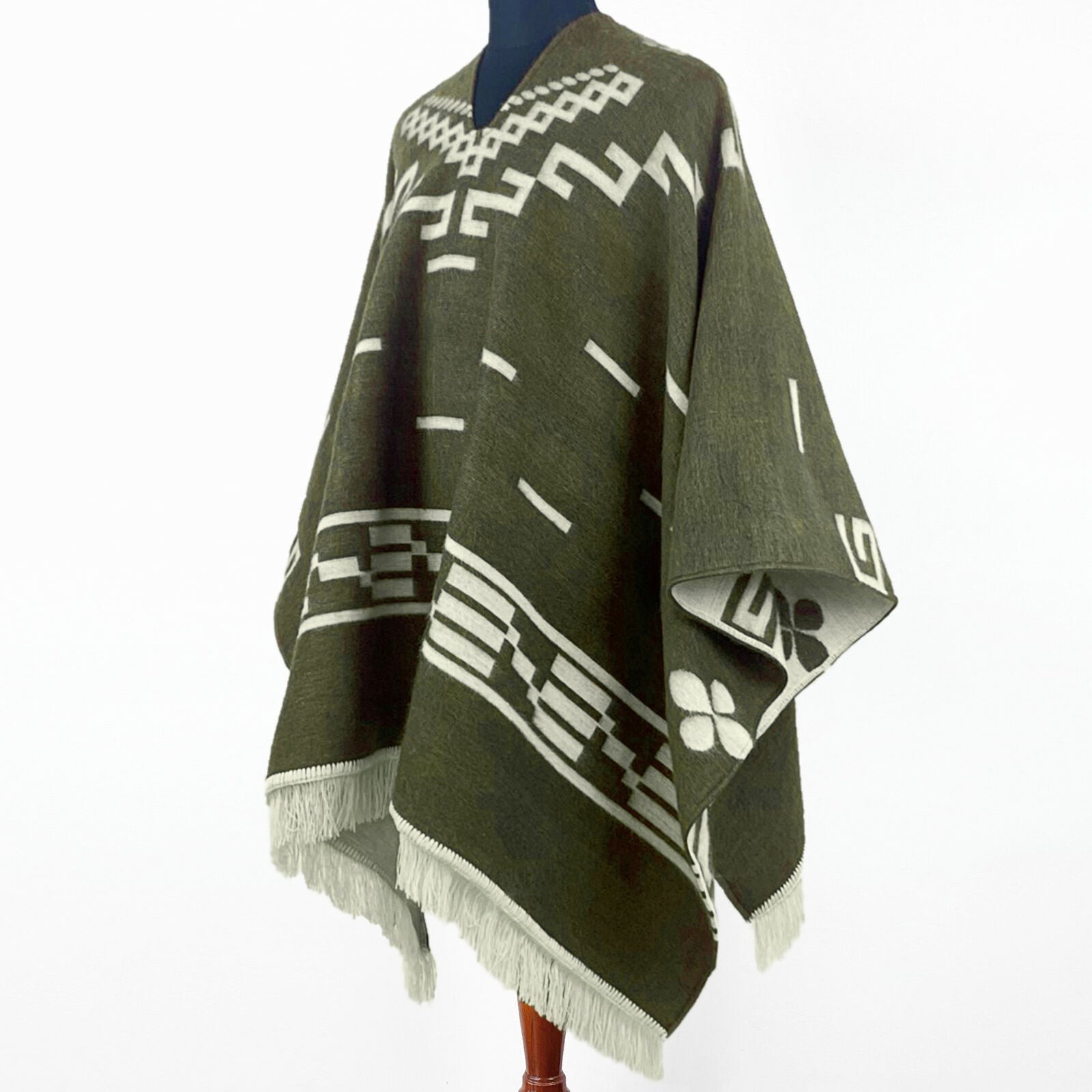 Clint Eastwood Western Cowboy Poncho Serape replica handmade Alpaca wool olive