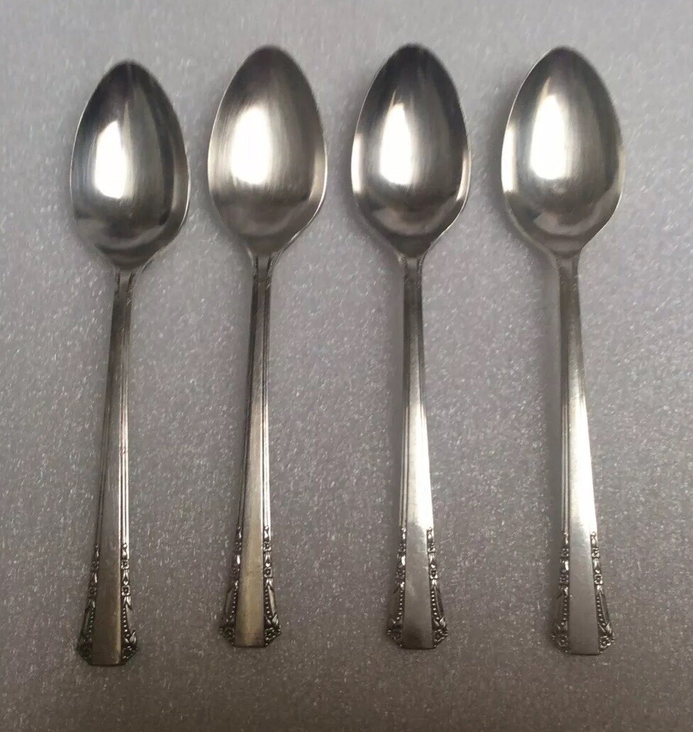 1881 Rogers Oneida Silverplate Del Mar 4 Teaspoons 6"