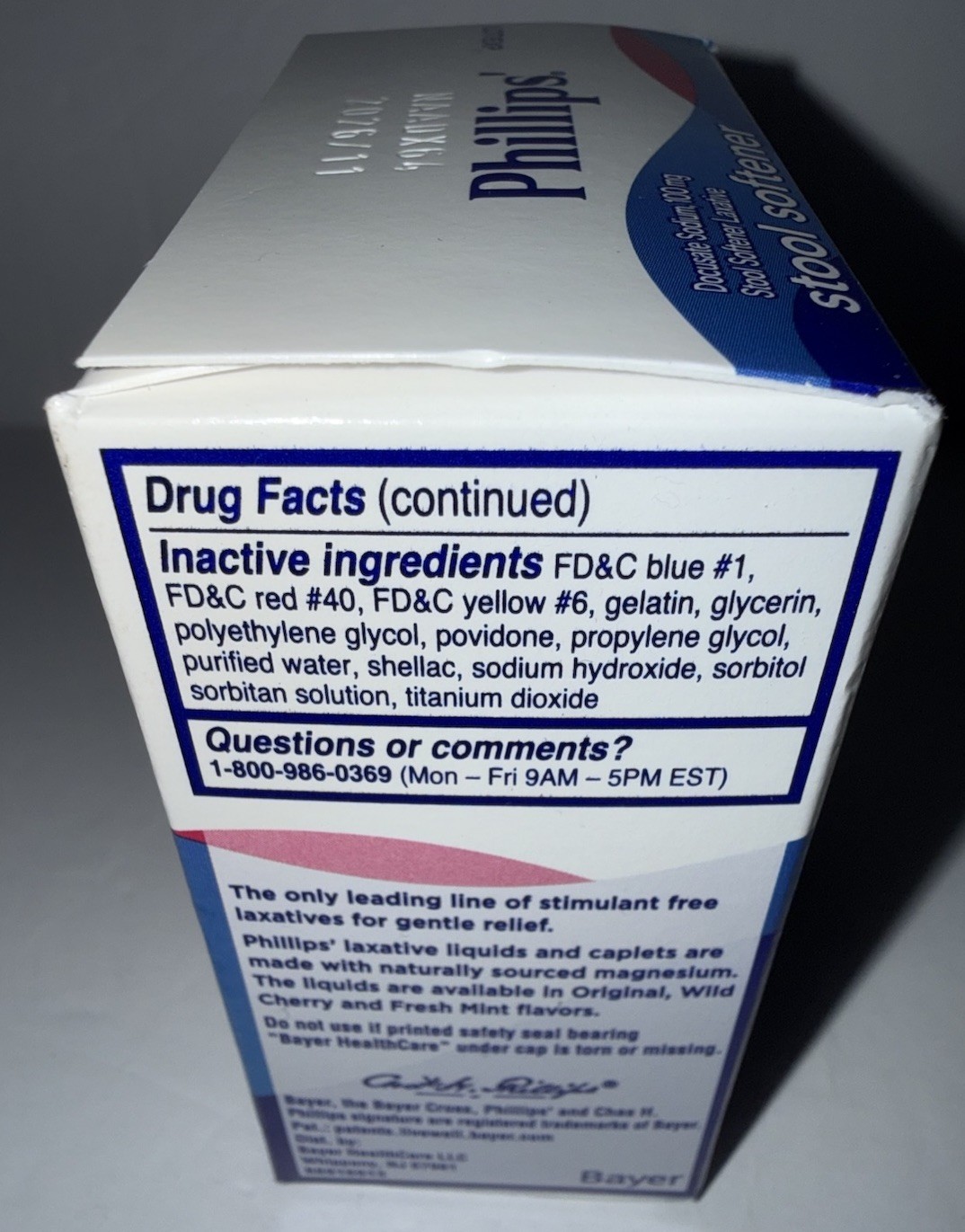 Phillips Stool Softener Gentle Dependable Relief 30 Liquid Gels