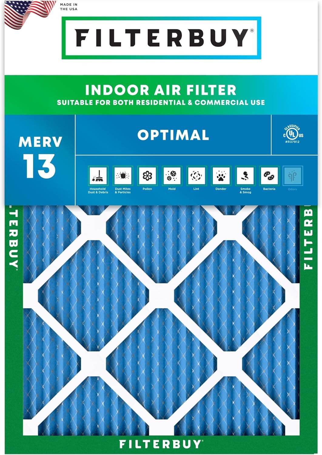 Filterbuy 20x22x1 Pleated Air Filters, Replacement for HVAC AC Furnace (MERV 13)
