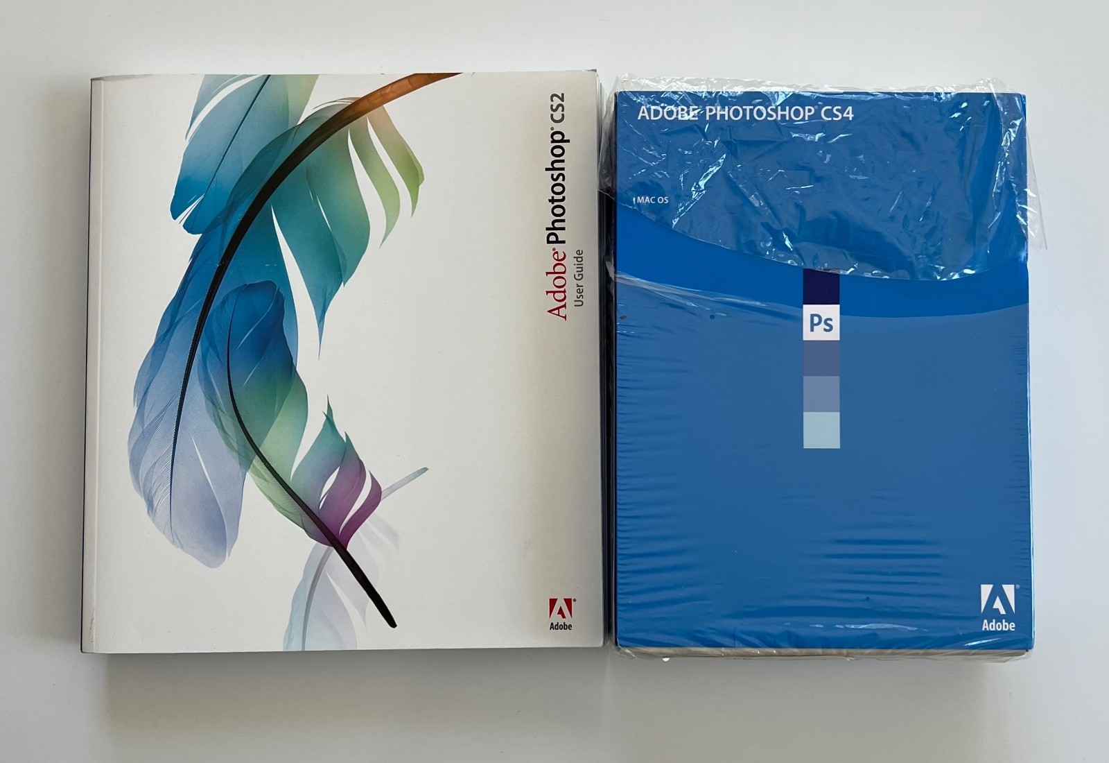 Adobe Photoshop CS4 (Mac OS) (used) & Photoshop CS2 USER GUIDE manual (used)