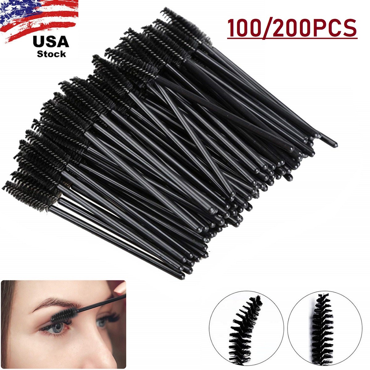 Disposable Eyelash Brush Mascara Wands Applicator Makeup Eyebrow Brush Tip Tool