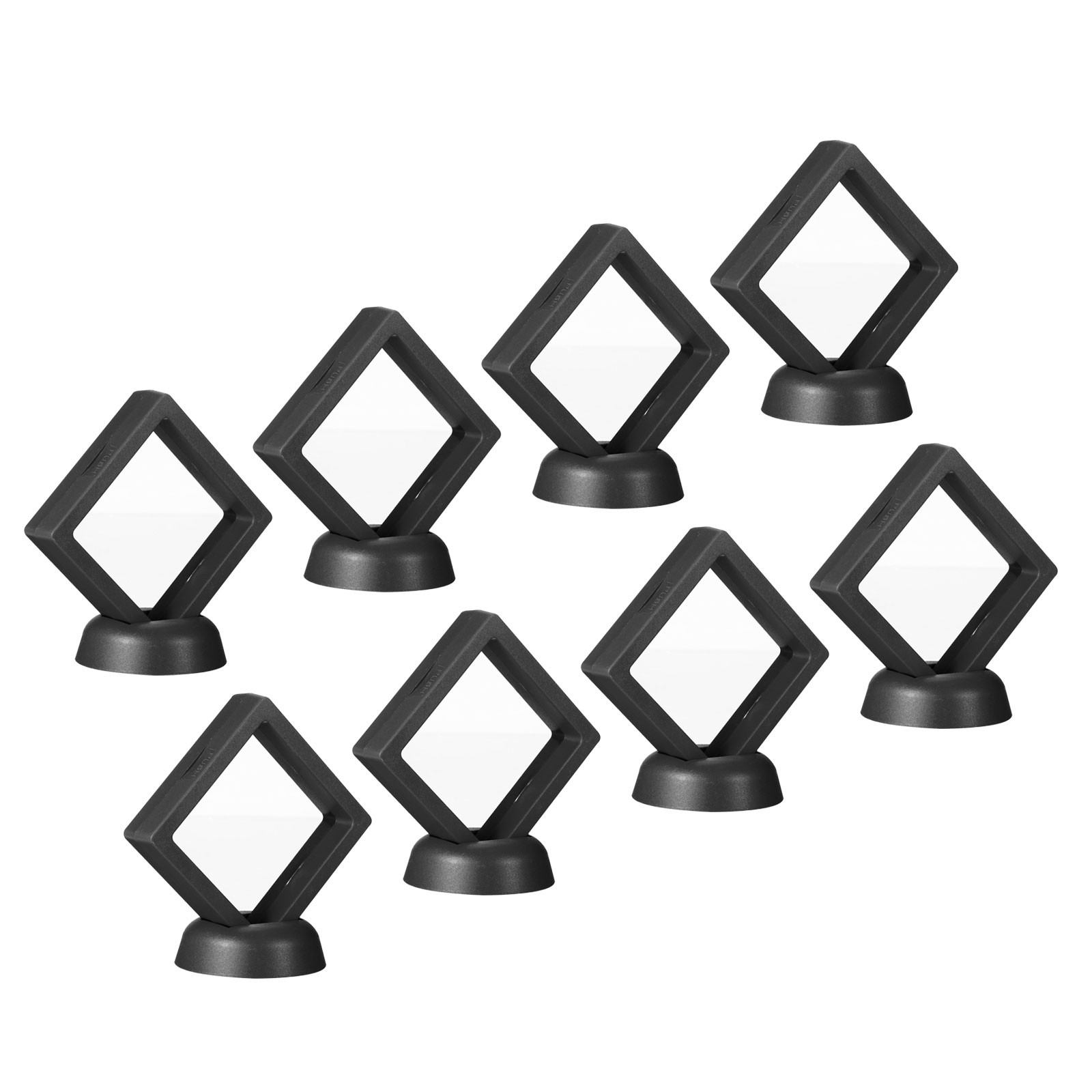 8Pcs 3D Floating Display Case, Coin Display Holder Case(Black, 2.8x2.8″)
