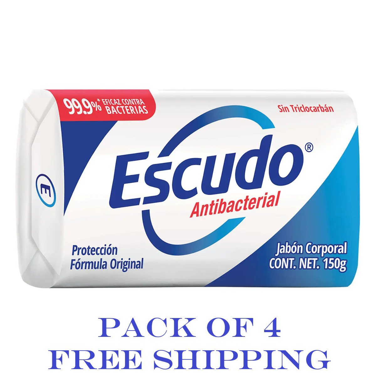 4 X ESCUDO ORIGINAL JABON ANTIBACTERIAL -SOAP BARS - 4 de 135g - FREE SHIPPING