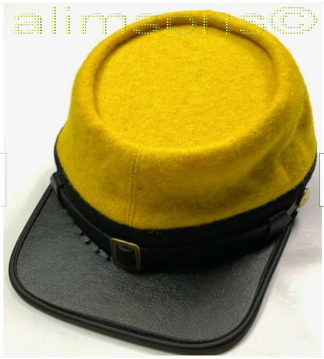 CIVIL WAR CSA CS CONFEDERATE CAVALRY YELLOW WOOL KEPI FORAGE CAP - ALL SIZES!!!