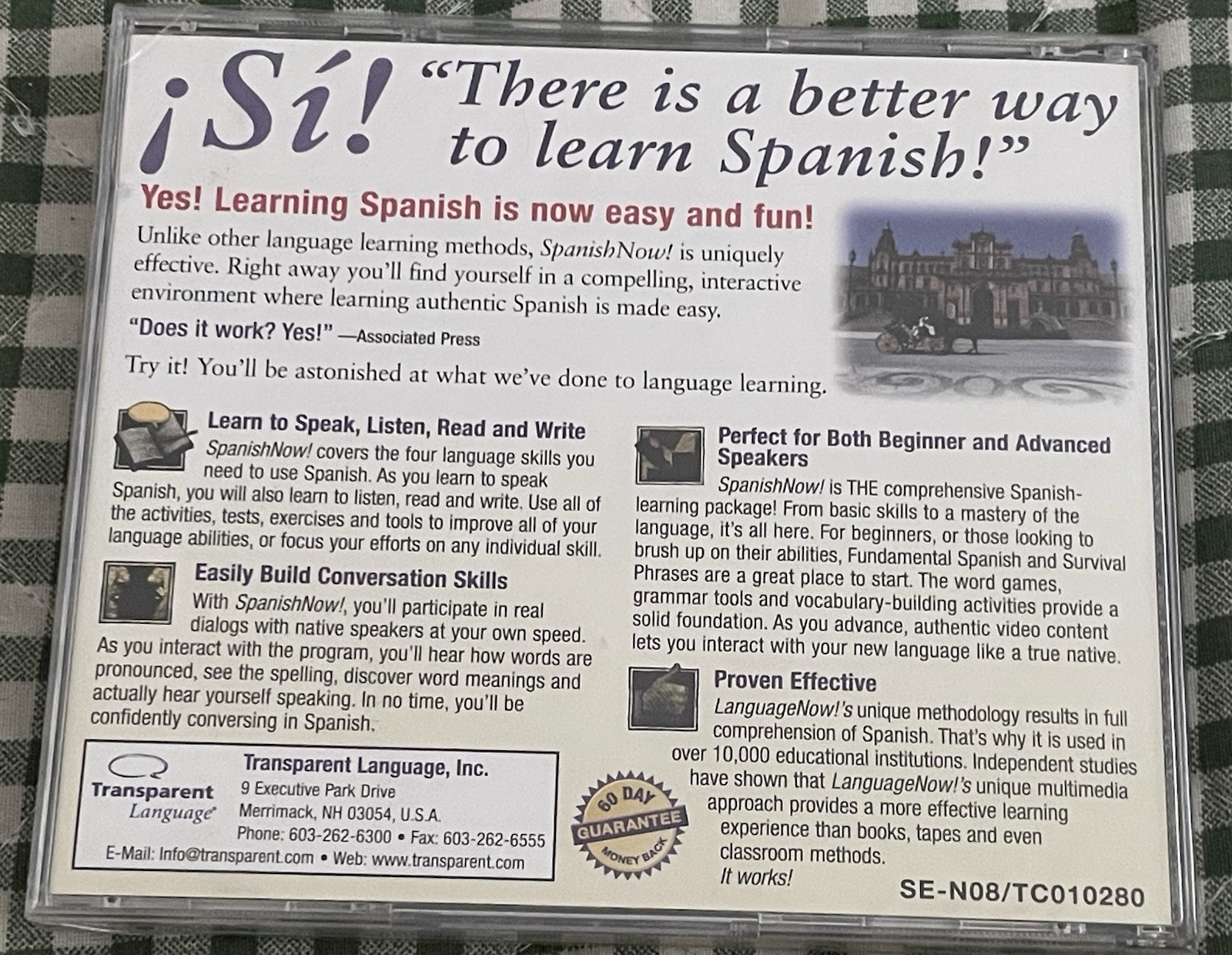Learn Spanish Now! Transparent Language CD-ROM Version 8 Windows & Macintosh NEW