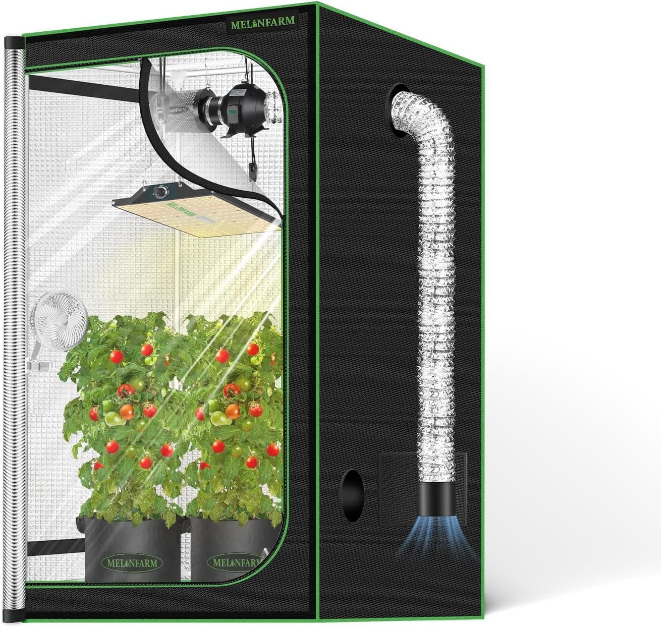 32"x32"x63'' Grow Tent High Reflective 600D Diamond Mylar Canvas W/ Observation