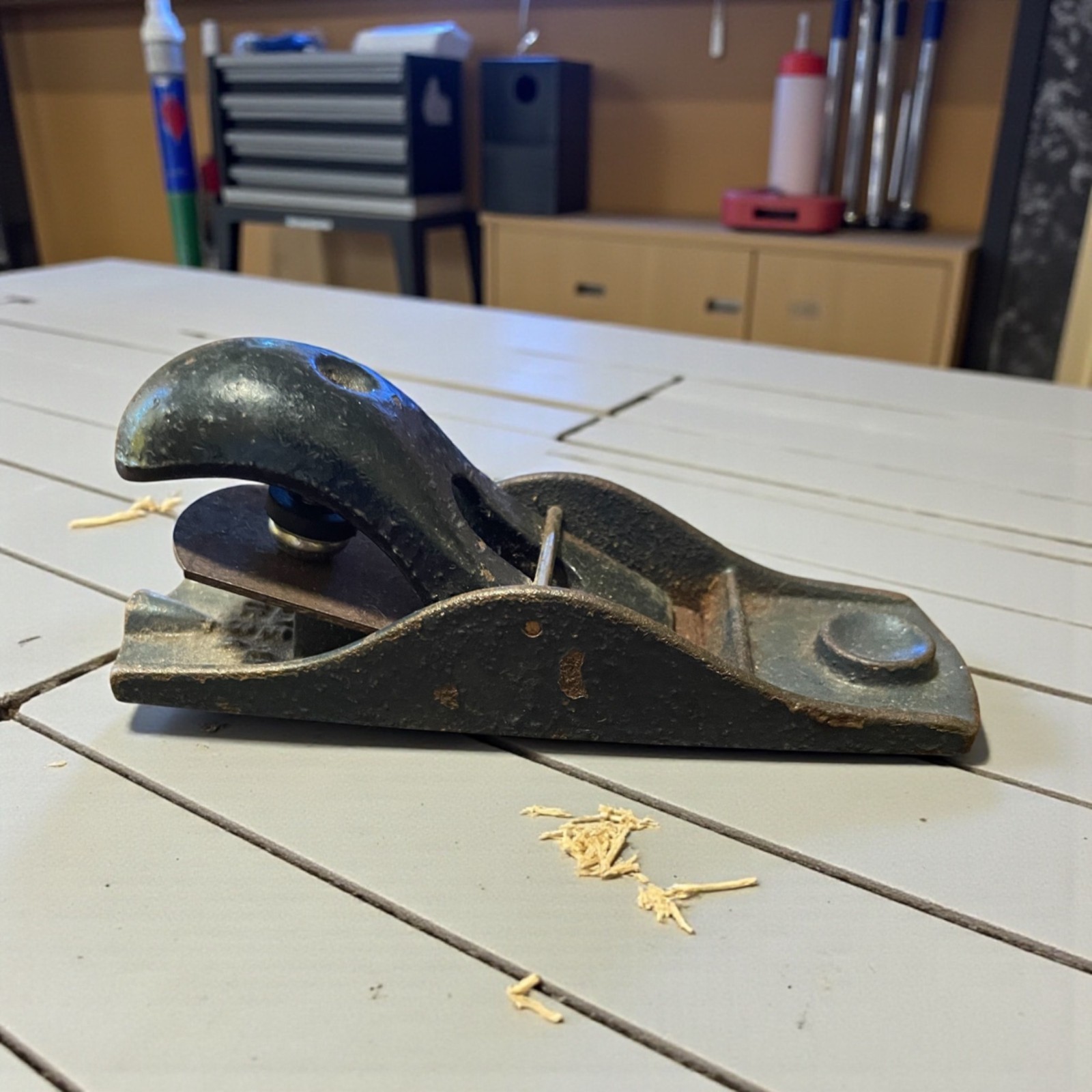 Vintage Block Plane Cast Iron Metal Woodworking Tool Made in USA (BL)