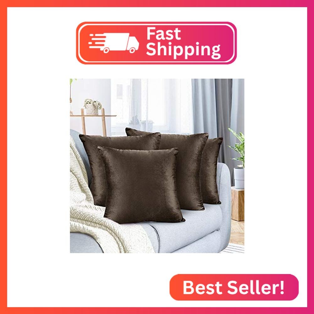 Nestl Throw Pillow Covers, Cozy Velvet Decorative Outdoor Pillow Covers 18X18 In
