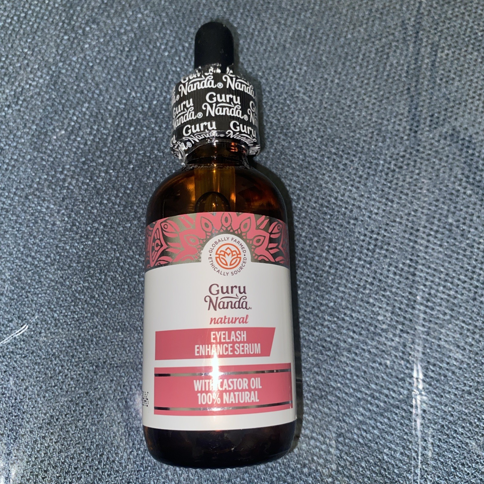 GuruNanda Natural Eyelash Enhance Serum With Castor Oil 2 Oz